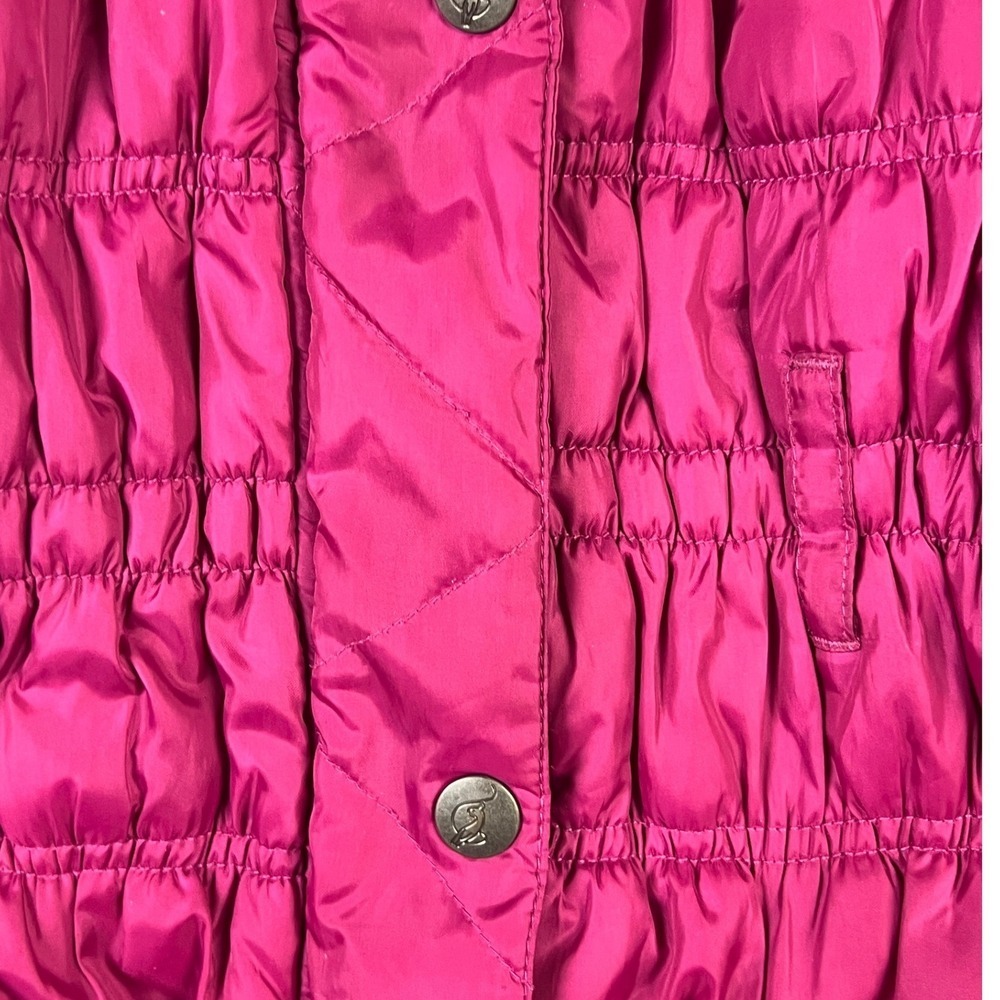 Baby Phat Puffer Coat Kids 14 Pink Faux Fur Hood Longline Quilted Winter Jacket - Picture 3 of 16